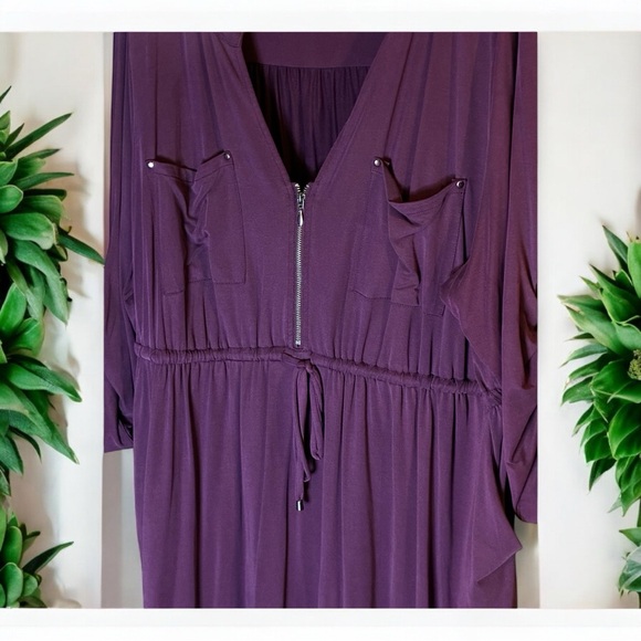 Torrid Mini Studio Challis Zip-Front Shirt Dress Potent Purple Plus Size 3 - Picture 4 of 12